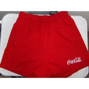 Coca-Cola Womens Shorts Red Elastic Waist Drawstring Logo Sz. XS